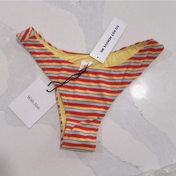 with Jean Swim | with Jean Buttercup Bikini Bottom Fuego Stripe Xsmall - Picture 2 of 2